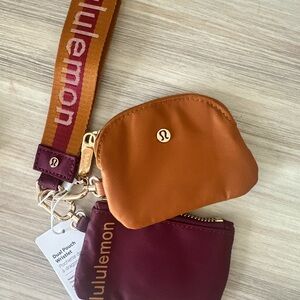 Lululemon Dual Pouch Wristlet Wallet in Rust and Burgundy 🐙